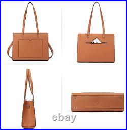 BROMEN Women Briefcase 15.6 Inch Laptop Tote Bag Vintage Leather Handbags Should
