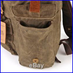 Backpack for Men & Women H-ANDYBAG Waxed Canvas 15.6 inch Laptop Vintage Casual