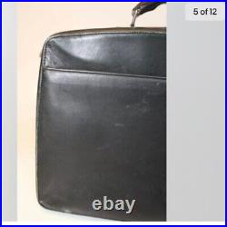 Bally 16 Rare Black Leather Briefcase Travel/laptop Organizer Bag