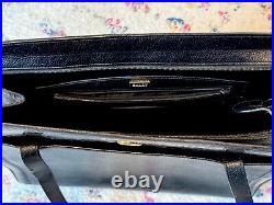 Bally Black Vintage Crocodile Laptop Tote