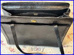 Bally Black Vintage Crocodile Laptop Tote