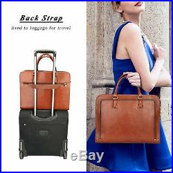 Banuce Full Grains Italian Leather Women's Briefcase 14 Laptop Bag Attache Case