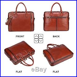 Banuce Full Grains Italian Leather Womens Briefcase 14 Laptop Bag Attache Case