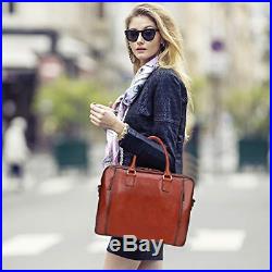 Banuce Full Grains Italian Leather Womens Briefcase 14 Laptop Bag Attache Case