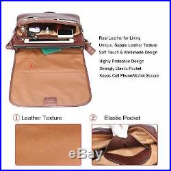 Banuce Vintage Full Grains Italian Leather Messenger Bag for Men Women Laptop Sh