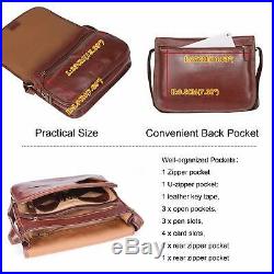 Banuce Vintage Full Grains Italian Leather Messenger Bag for Men Women Laptop Sh