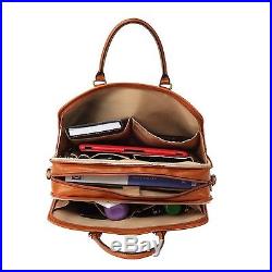 Banuce Women's Full Grains Leather Briefcase Messenger Satchel Bag 14 Laptop