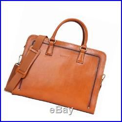Banuce Women's Full Grains Leather Briefcase Messenger Satchel Bag 14 Laptop Cas
