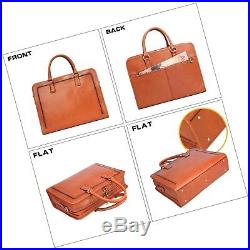 Banuce Womens Full Grains Leather Briefcase Messenger Satchel Bag 14 Laptop C