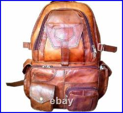Best Men's Vintage Leather Laptop Backpack Shoulder Travel Bag Sling Rucksack