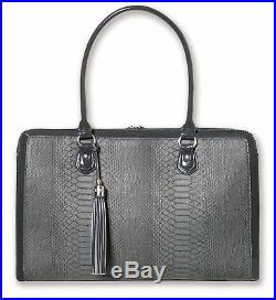 BfB Briefcase Computer Bag Handmade 17 Inch Laptop Bag for Women Charcoal