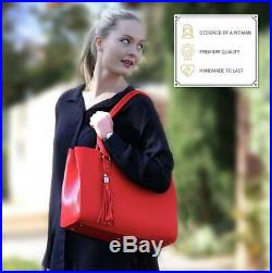 BfB Laptop Tote Bag For Women Luxury Designer Computer Handmade Red New US