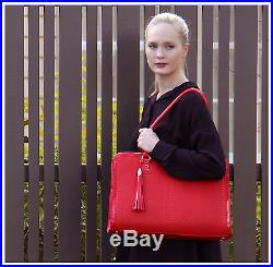 BfB Womens Briefcase Handmade Laptop Bag Red- By My Best Friend is a Bag