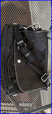 Black Coach Shoulder Laptop Mail Carrier Bag