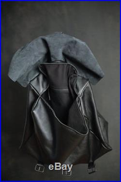 Black Leather Mens women Briefcase Laptop Shoulder Satchel backpack MENS BAG EDH