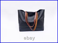 Black Leather Tote Bag For Women Purse handbag laptop bag women gift for her