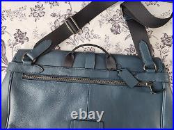 Blue Coach leather messenger bag Hudson