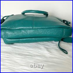 Bodhi Convertible Laptop Satchel Tote Bag Teal Pebble Leather