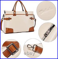 Bostanten Leather Laptop Bag with Strap For Woman Ivory British Tan Color