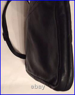 Bree Germany Women's Shoulderbag Black Leather Laptop Messenger Saddle Large