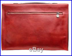 Briefcase Lawyer Leather Attache Case Mens Womens Laptop Messenger Bag Wallet