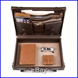 Briefcase Lawyer Womens Mens Messenger Bag Leather Laptop Case Attache Catalog