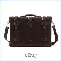 Briefcase Lawyer Womens Mens Messenger Bag Leather Laptop Case Attache Catalog