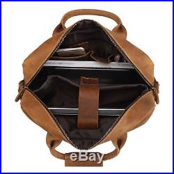 Briefcase Leather Lawyer Womens Mens Messenger Bag Attache Case Wallet Laptop