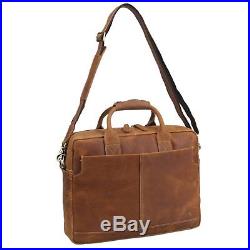 Briefcase Leather Lawyer Womens Mens Messenger Bag Attache Case Wallet Laptop