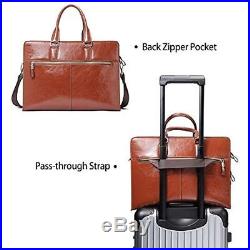 Briefcases Women Genuine Leather Tote Business Vintage Handbag 15.6 Laptop Bag