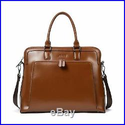 Briefcases for Women Oil Wax Leather Slim Business 14 inch Laptop Vintage Lad