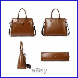 Briefcases for Women Oil Wax Leather Slim Business 14 inch Laptop Vintage Lad