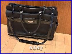 Brighton for Business Martha Black Croc Leather Laptop Briefcase Bag