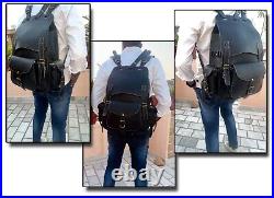 Buffalo Leather Backpack Shoulder Bag Laptop Rucksack Office School Handbag 18