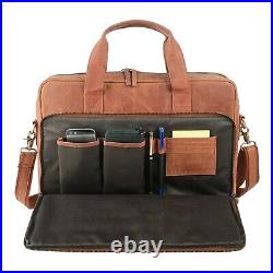 Buffalo Leather Laptop Messenger Office College Satchel Briefcase Bag for women