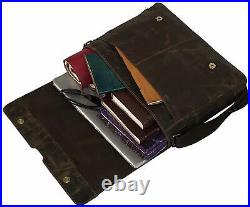 Buffalo Leather Satchel Messenger Bag 16 Inch Mens Laptop Computer Shoulder Bag