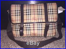 Burberry Large Messenger bag Laptop/Diaper Mens Womens purse Nova Check Plaid