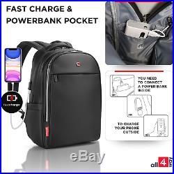 Business Laptop Backpack Swiss Design USB quick charge for Men Women Raincover