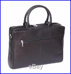 Business Womens Real Leather Briefcase Work Office Laptop Shoulder Black Bag NEW