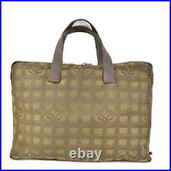 CHANEL Travel LineBrown, Leather & CC Logo Tote/Laptop/Travel Bag (nb)