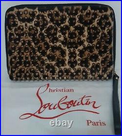 CHRISTIAN LOUBOUTIN Calf Hair Leopard Print Spiked IPad Case