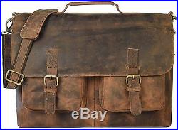 CL 18 inch leather Bag messenger briefcase laptop shoulder bag for men & women
