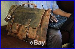 CL 18 inch leather Bag messenger briefcase laptop shoulder bag for men & women