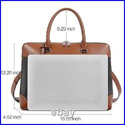 CLUCI Leather Briefcase for Women 15.6 Inch Laptop Business Vintage Slim Ladi