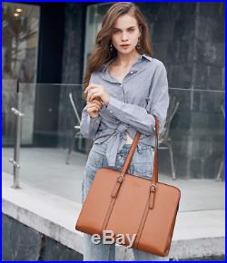 CLUCI Leather Briefcase for Women 15.6 Inch Laptop Business Work Vintage Slim