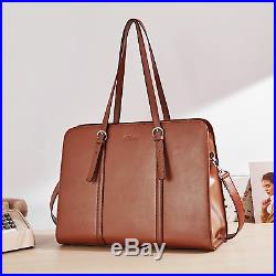 CLUCI Leather Briefcase for Women 15.6 Inch Laptop Business Work Vintage Slim
