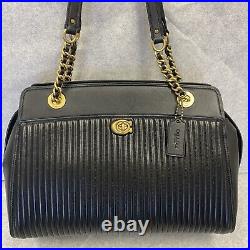 COACH 35576 Quilted Parker Carryall Leather Shoulder Bag BLACK Laptop New $495