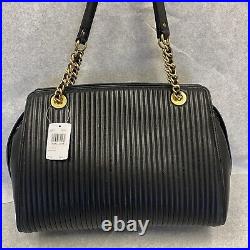 COACH 35576 Quilted Parker Carryall Leather Shoulder Bag BLACK Laptop New $495