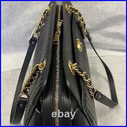 COACH 35576 Quilted Parker Carryall Leather Shoulder Bag BLACK Laptop New $495