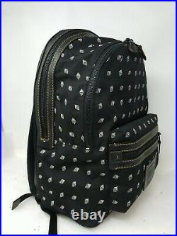 COACH Academy Backpack Travel Laptop Bag Diamond Print Black Cordura 29479
